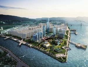 湖南：北辰三角洲项目首座写字楼封顶